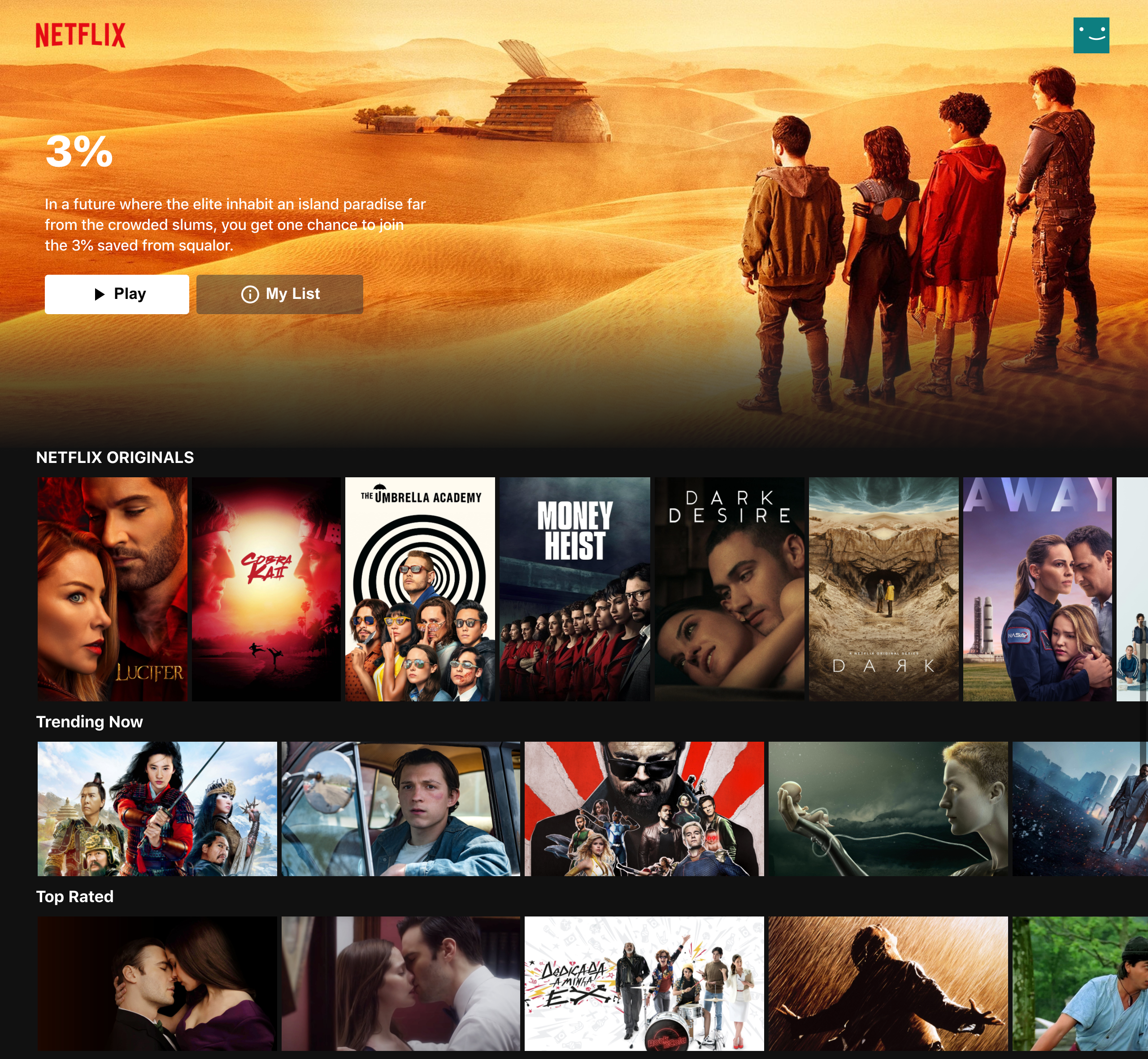 Netflix clone, built with React