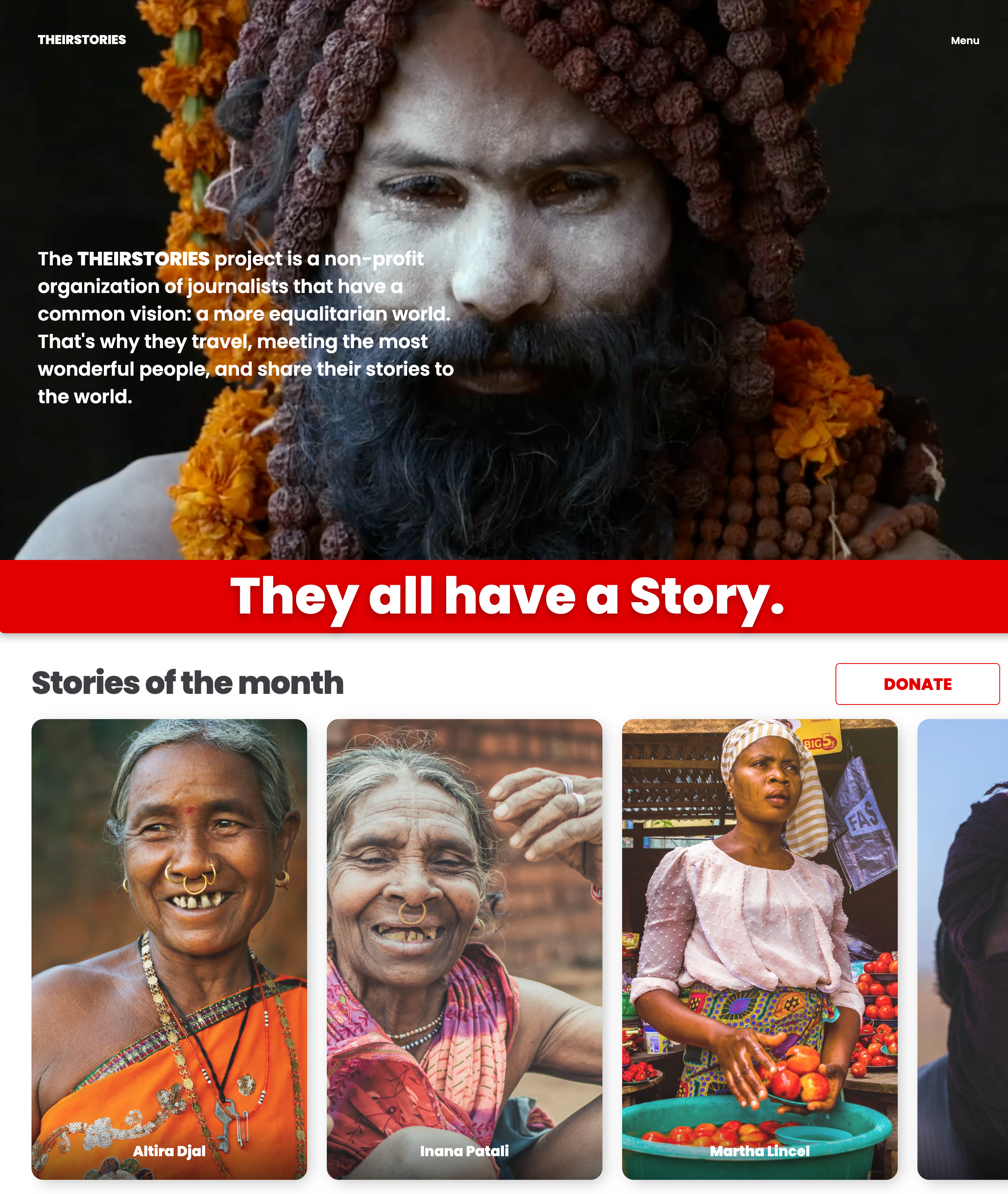 THEIRSTORIES, built with React, Node.js and Firebase