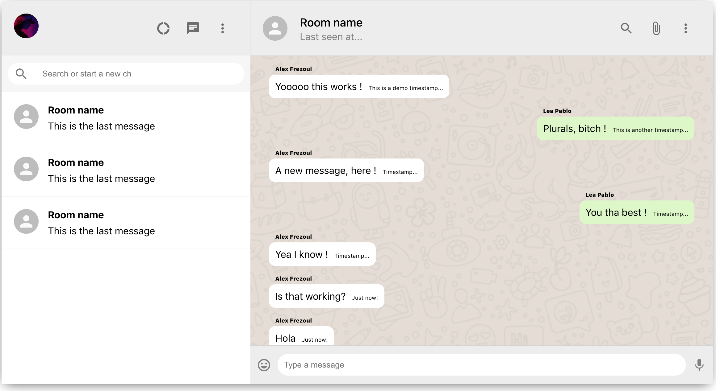 Whatsapp clone, MERN Stack